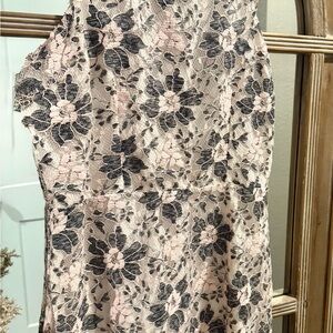 love...ady One Shoulder Floral Lace Dress in Pink and Black